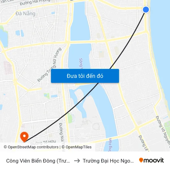 Công Viên Biển Đông (Trước Trụ Đèn Cs 3012 – T9 Vng) to Trường Đại Học Ngoại Ngữ - Đại Học Đà Nẵng map