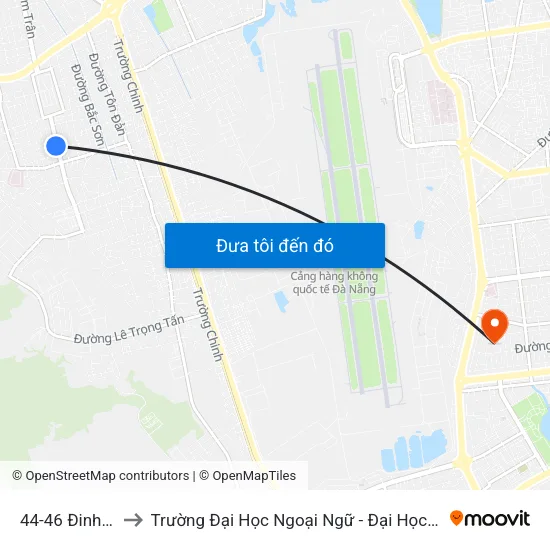 44-46 Đinh Liệt to Trường Đại Học Ngoại Ngữ - Đại Học Đà Nẵng map