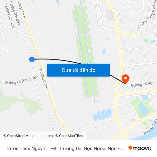 Trước Thcs Nguyễn Công Trứ to Trường Đại Học Ngoại Ngữ - Đại Học Đà Nẵng map