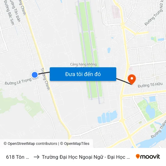618 Tôn Đản to Trường Đại Học Ngoại Ngữ - Đại Học Đà Nẵng map