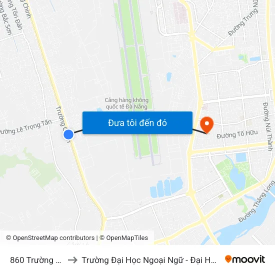 860 Trường Chinh to Trường Đại Học Ngoại Ngữ - Đại Học Đà Nẵng map