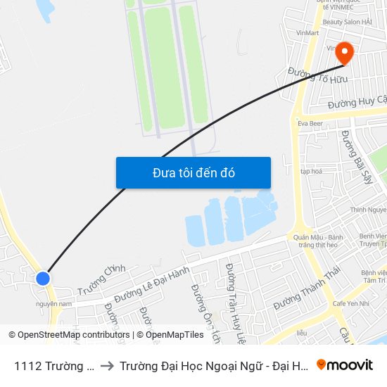 1112 Trường Chinh to Trường Đại Học Ngoại Ngữ - Đại Học Đà Nẵng map