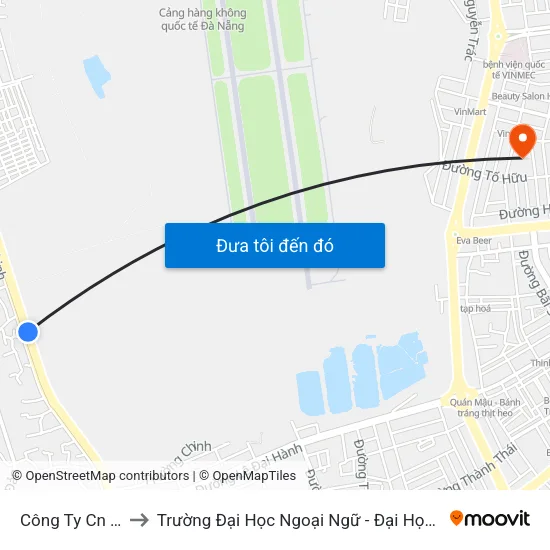 Công Ty Cn K&H to Trường Đại Học Ngoại Ngữ - Đại Học Đà Nẵng map