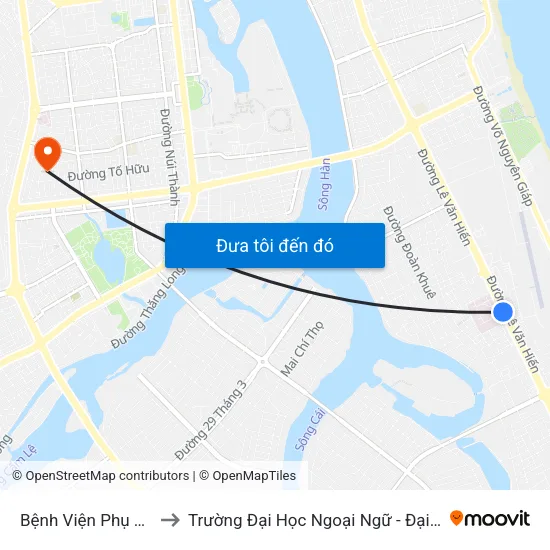 Bệnh Viện Phụ Sản - Nhi to Trường Đại Học Ngoại Ngữ - Đại Học Đà Nẵng map