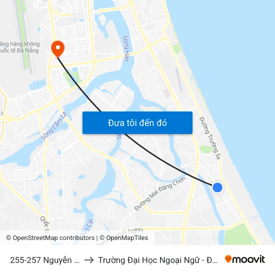 255-257 Nguyễn Duy Trinh to Trường Đại Học Ngoại Ngữ - Đại Học Đà Nẵng map