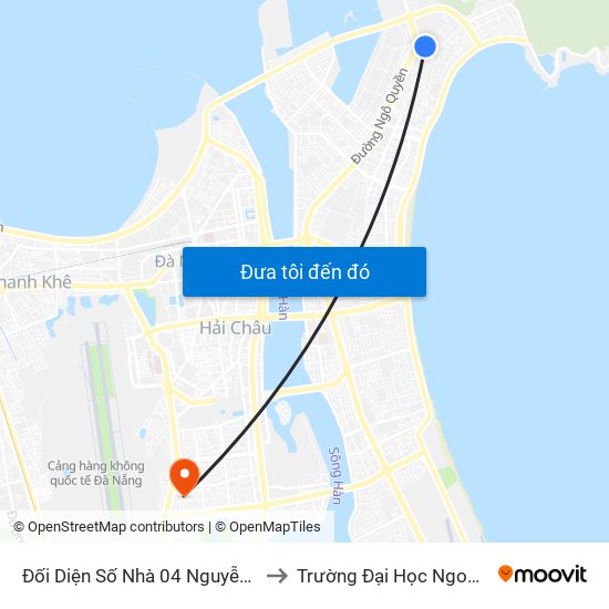 Đối Diện Số Nhà 04 Nguyễn Phan Vinh  (Giáo Xứ Sơn Trà) to Trường Đại Học Ngoại Ngữ - Đại Học Đà Nẵng map