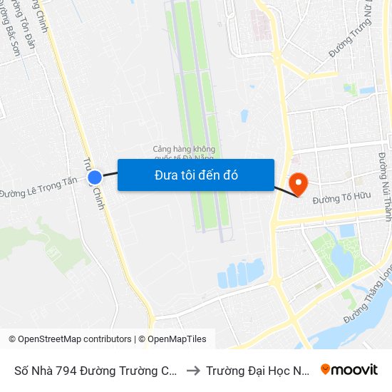 Số Nhà 794 Đường Trường Chinh (Ngã 3 Trường Chinh - Lê Trọng Tấn) to Trường Đại Học Ngoại Ngữ - Đại Học Đà Nẵng map