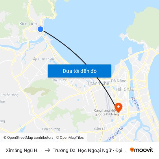 Ximăng Ngũ Hành Sơn to Trường Đại Học Ngoại Ngữ - Đại Học Đà Nẵng map