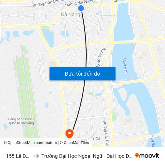 155  Lê Duẩn to Trường Đại Học Ngoại Ngữ - Đại Học Đà Nẵng map