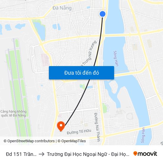 Đd 151 Trần Phú to Trường Đại Học Ngoại Ngữ - Đại Học Đà Nẵng map