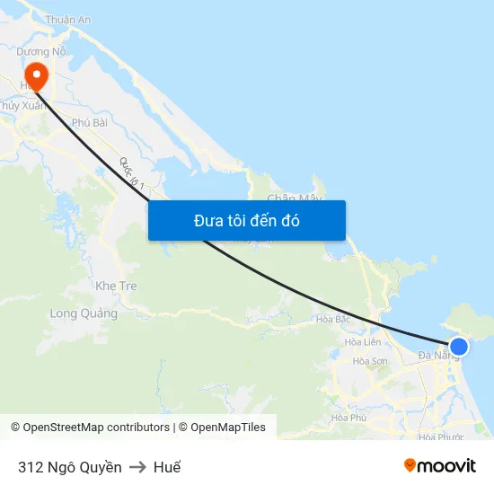 312 Ngô Quyền to Huế map
