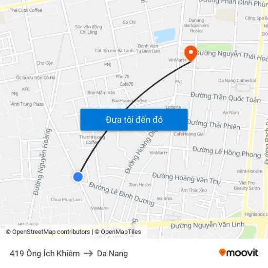 419 Ông Ích Khiêm to Da Nang map