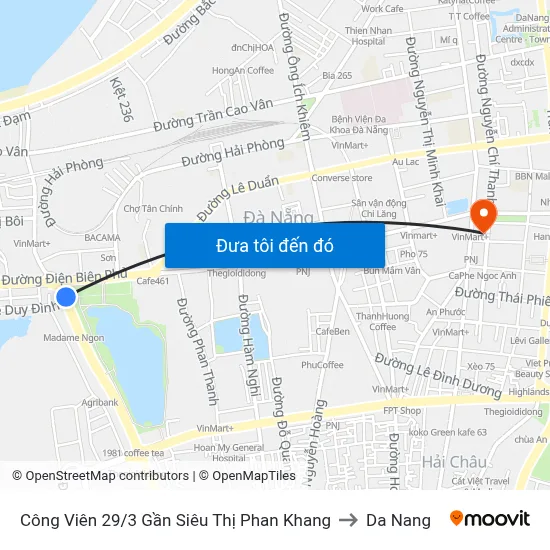 Công Viên 29/3 Gần Siêu Thị Phan Khang to Da Nang map