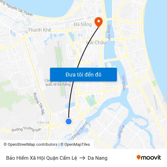 Bảo Hiểm Xã Hội Quận Cẩm Lệ to Da Nang map