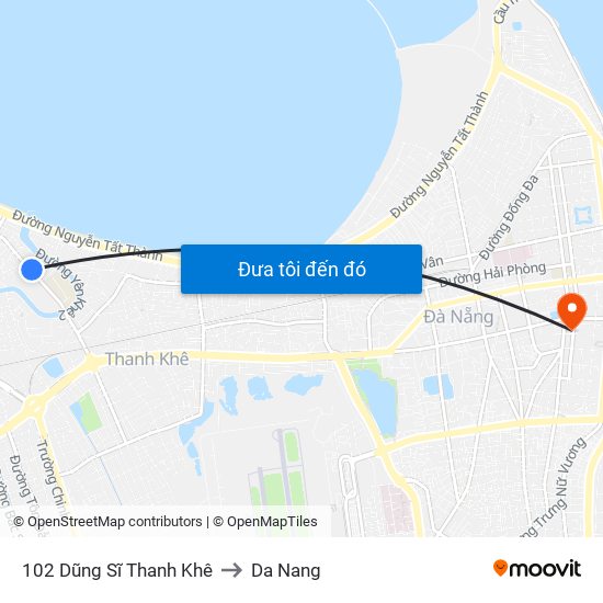 102 Dũng Sĩ Thanh Khê to Da Nang map