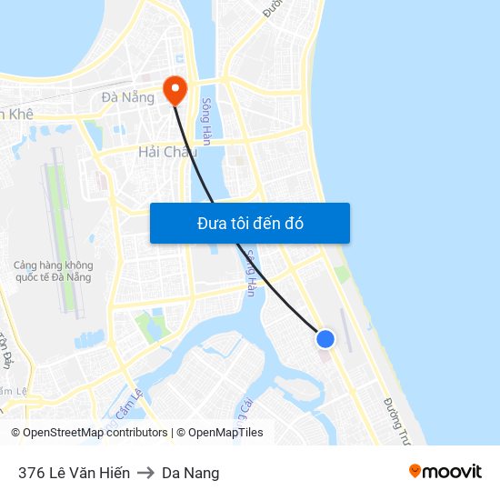 376 Lê Văn Hiến to Da Nang map