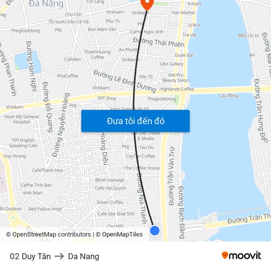 02 Duy Tân to Da Nang map