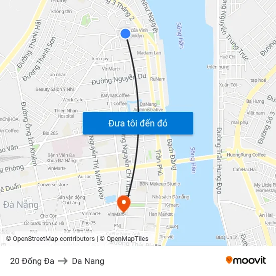 20 Đống Đa to Da Nang map