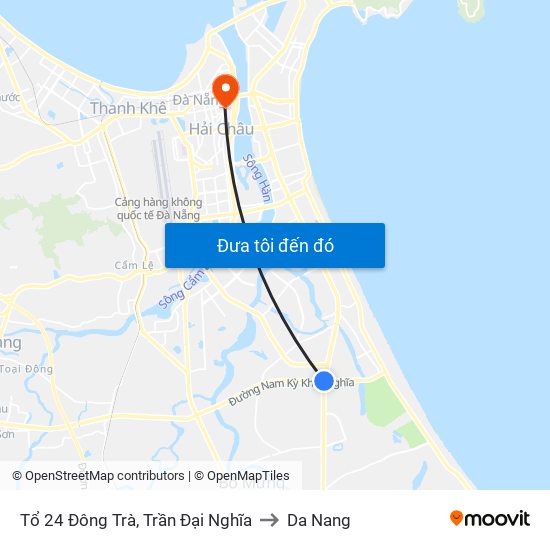 Tổ 24 Đông Trà, Trần Đại Nghĩa to Da Nang map