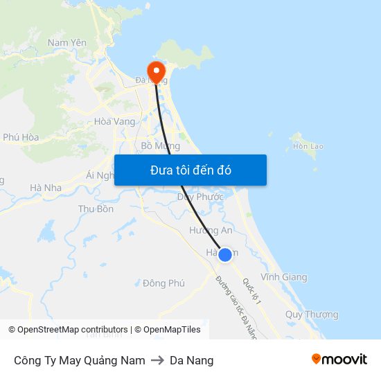 Công Ty May Quảng Nam to Da Nang map