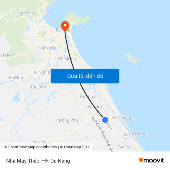 Nhà May Thảo to Da Nang map