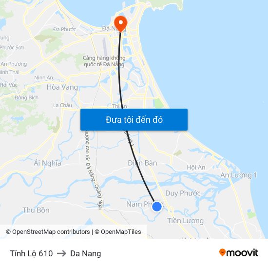 Tỉnh Lộ 610 to Da Nang map