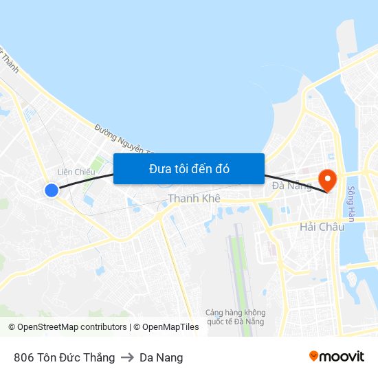 806 Tôn Đức Thắng to Da Nang map