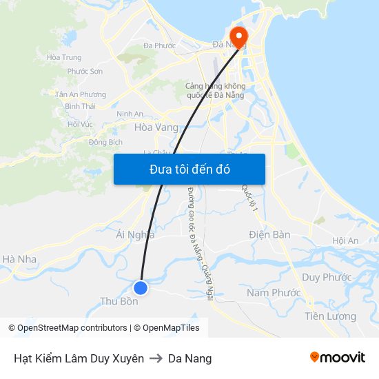 Hạt Kiểm Lâm Duy Xuyên to Da Nang map