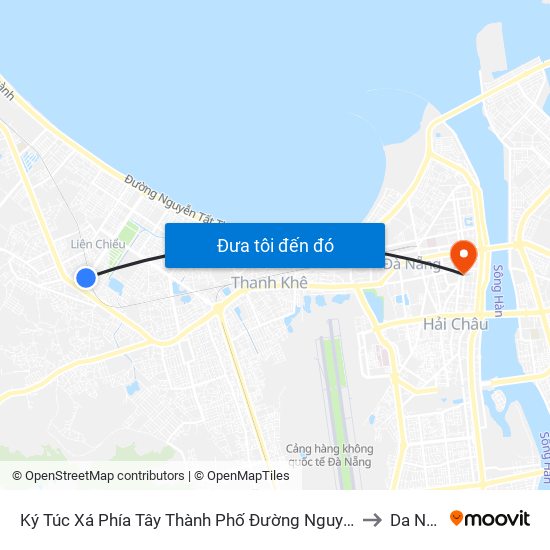 Ký Túc Xá Phía Tây Thành Phố Đường Nguyễn Sinh Sắc to Da Nang map