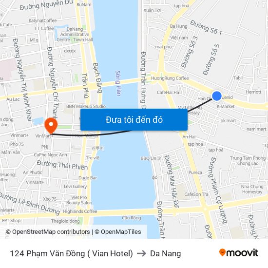 124 Phạm Văn Đồng ( Vian Hotel) to Da Nang map