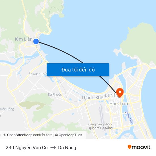 230 Nguyễn Văn Cừ to Da Nang map