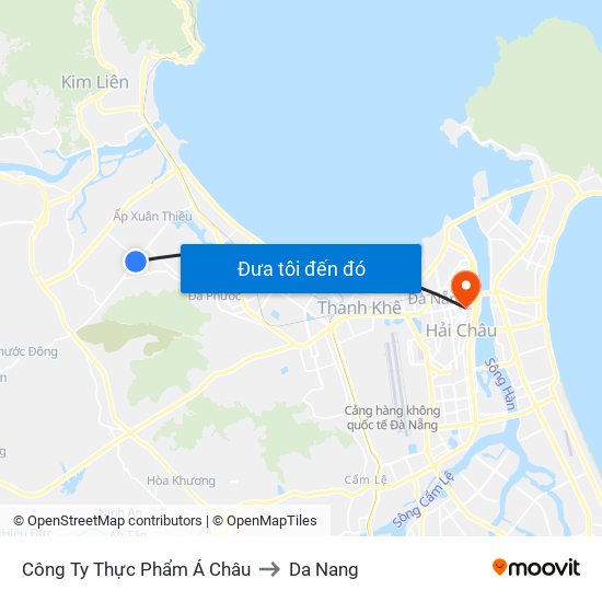 Công Ty Thực Phẩm Á Châu to Da Nang map