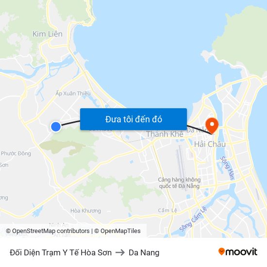 Đối Diện Trạm Y Tế Hòa Sơn to Da Nang map