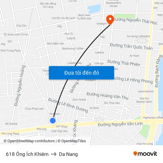 618 Ông Ích Khiêm to Da Nang map