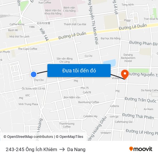 243-245 Ông Ích Khiêm to Da Nang map