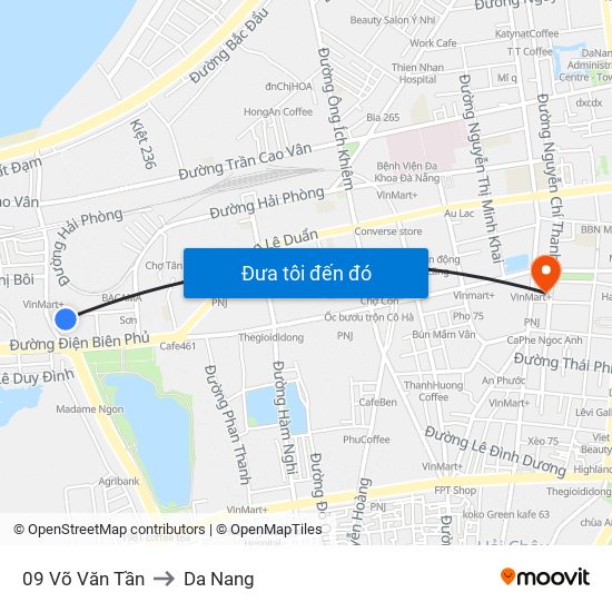 09 Võ Văn Tần to Da Nang map