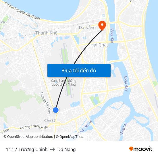 1112 Trường Chinh to Da Nang map