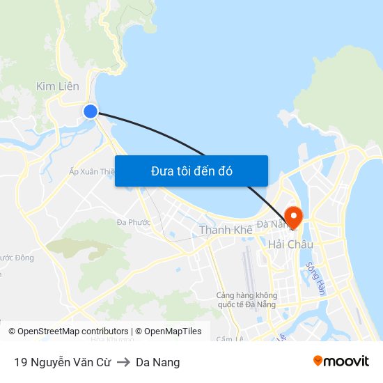 19 Nguyễn Văn Cừ to Da Nang map