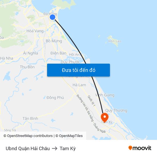 Ubnd Quận Hải Châu to Tam Kỳ map