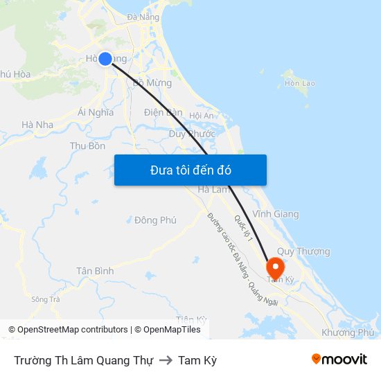 Trường Th Lâm Quang Thự to Tam Kỳ map