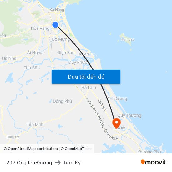 297 Ông Ích Đường to Tam Kỳ map