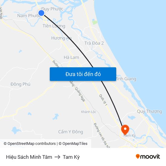 Hiệu Sách Minh Tâm to Tam Kỳ map