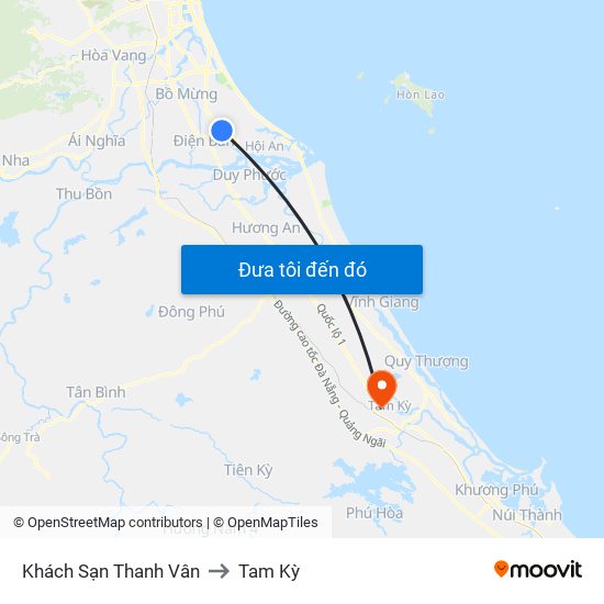 Khách Sạn Thanh Vân to Tam Kỳ map