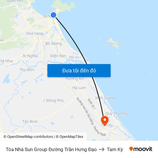 Tòa Nhà Sun Group Đường Trần Hưng Đạo to Tam Kỳ map