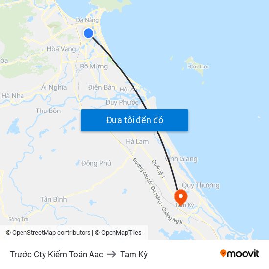 Trước Cty Kiểm Toán Aac to Tam Kỳ map