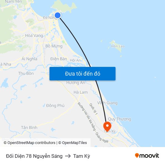 Đối Diện 78 Nguyễn Sáng to Tam Kỳ map