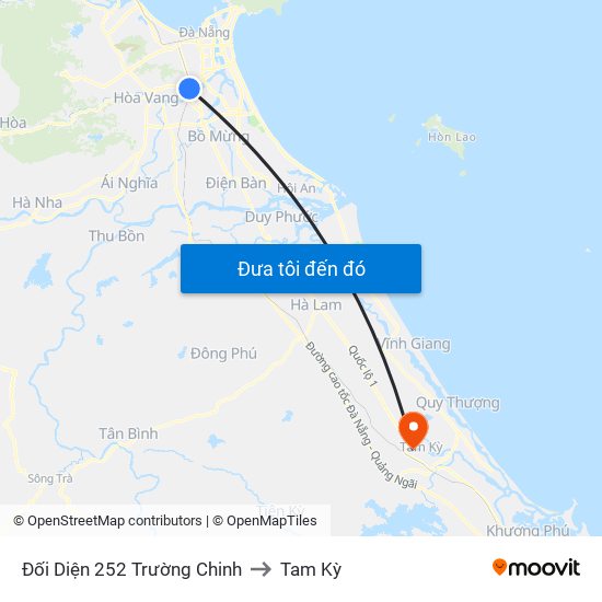 Đối Diện 252 Trường Chinh to Tam Kỳ map