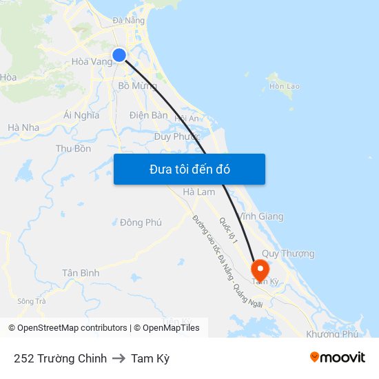 252 Trường Chinh to Tam Kỳ map