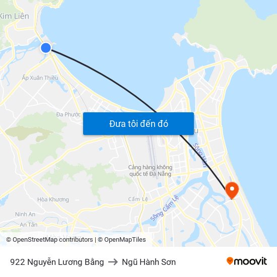 922  Nguyễn Lương Bằng to Ngũ Hành Sơn map