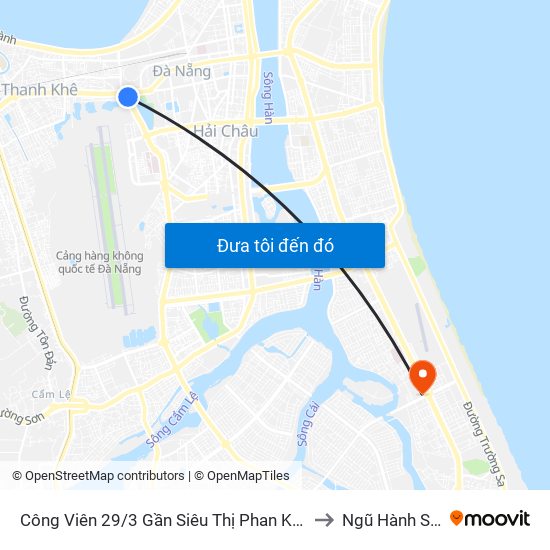 Công Viên 29/3 Gần Siêu Thị Phan Khang to Ngũ Hành Sơn map